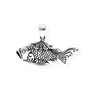 viTalisman Unisex Amulett Kettenanh&auml;nger maritim Fisch aus 925 Sterling Silber geschw&auml;rzt 37001