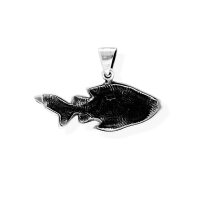 viTalisman Unisex Amulett Kettenanh&auml;nger maritim Fisch aus 925 Sterling Silber geschw&auml;rzt 37001