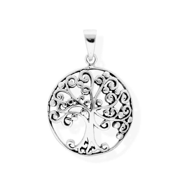 viTalisman Unisex Amulett Kettenanhänger symbolisch Lebensbaum aus 925 Sterling Silber geschwärzt 37017