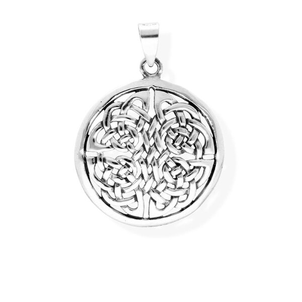 viTalisman Unisex Amulett Kettenanhänger keltisch vier Himmelsrichtungen Knoten aus 925 Sterling Silber geschwärzt 37018
