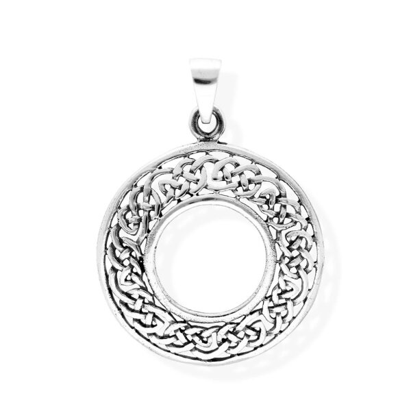 viTalisman Unisex Amulett Kettenanhänger symbolisch keltischer Kreis aus 925 Sterling Silber geschwärzt 37020