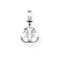 viTalisman Unisex Amulett Kettenanh&auml;nger maritim Anker Steuerrad aus 925 Sterling Silber geschw&auml;rzt 37022