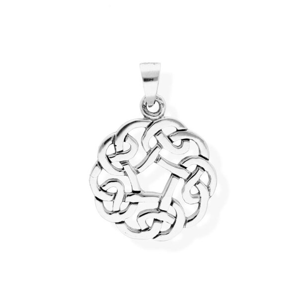viTalisman Unisex Amulett Kettenanhänger symbolisch keltischer Knotenkreis aus 925 Sterling Silber geschwärzt 37028