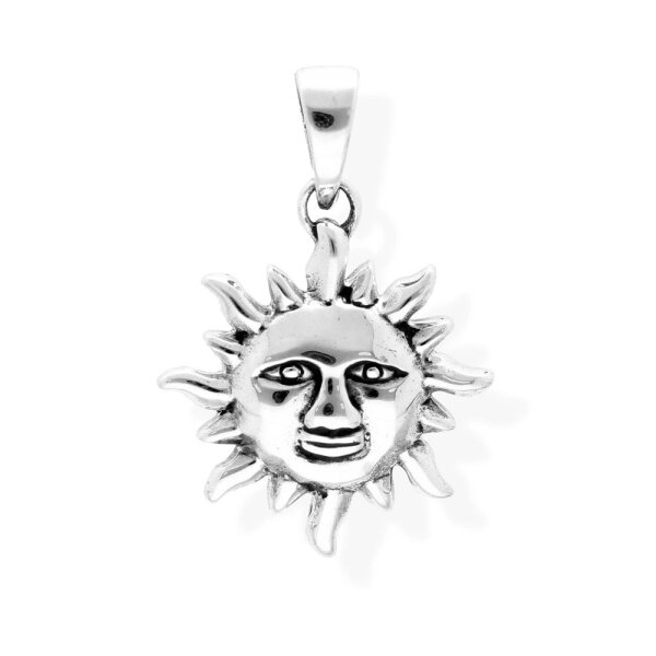 viTalisman Unisex Amulett Kettenanhänger himmlisch Sonne aus 925 Sterling Silber geschwärzt 37029