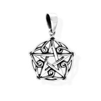 viTalisman Unisex Amulett Kettenanh&auml;nger kultisch Pentagramm aus 925 Sterling Silber geschw&auml;rzt 37031