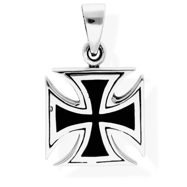 viTalisman Unisex Amulett Kettenanhänger kultisch Templerkreuz aus 925 Sterling Silber geschwärzt 37034