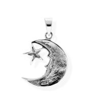 viTalisman Unisex Amulett Kettenanh&auml;nger himmlisch Mond aus 925 Sterling Silber geschw&auml;rzt 37038