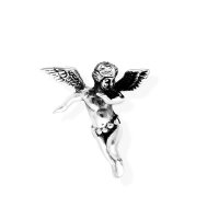 viTalisman Unisex Amulett Kettenanh&auml;nger himmlisch Schutzengel aus 925 Sterling Silber geschw&auml;rzt 37039