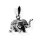 viTalisman Unisex Amulett Kettenanhänger animalisch Elefant aus 925 Sterling Silber geschwärzt 37048