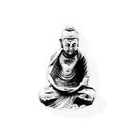 viTalisman Unisex Amulett Kettenanh&auml;nger religi&ouml;s Buddha aus 925 Sterling Silber geschw&auml;rzt 37049
