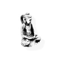viTalisman Unisex Amulett Kettenanh&auml;nger religi&ouml;s Buddha aus 925 Sterling Silber geschw&auml;rzt 37049