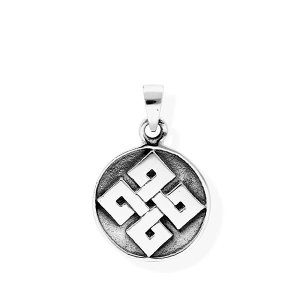 viTalisman Unisex Amulett Kettenanhänger symbolisch keltischer Vierfachknoten aus 925 Sterling Silber geschwärzt 37052
