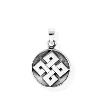 viTalisman Unisex Amulett Kettenanh&auml;nger symbolisch keltischer Vierfachknoten aus 925 Sterling Silber geschw&auml;rzt 37052