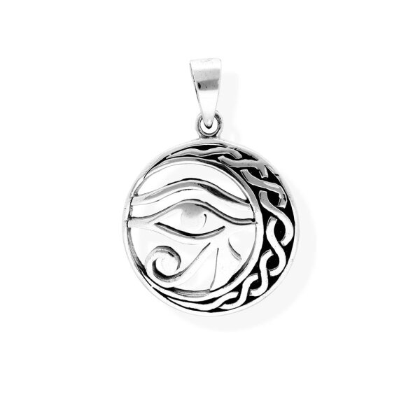 viTalisman Unisex Amulett Kettenanhänger religiös Auge von Horus aus 925 Sterling Silber geschwärzt 37054
