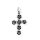viTalisman Unisex Amulett Kettenanhänger religiös Pentagramm Kreuz aus 925 Sterling Silber geschwärzt 37057
