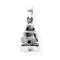 viTalisman Unisex Amulett Kettenanh&auml;nger religi&ouml;s Happy Buddha aus 925 Sterling Silber geschw&auml;rzt 37060