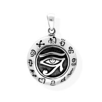 viTalisman Unisex Amulett Kettenanh&auml;nger &auml;gyptisch Horus Auge aus 925 Sterling Silber geschw&auml;rzt 37066
