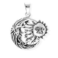 viTalisman Unisex Amulett Kettenanh&auml;nger himmlisch Sonne,Mond &amp; Sterne aus 925 Sterling Silber geschw&auml;rzt 36013