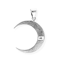 viTalisman Unisex Amulett Kettenanh&auml;nger symbolisch keltischer Mond aus 925 Sterling Silber geschw&auml;rzt 36016