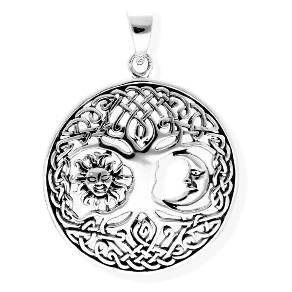 viTalisman Unisex Amulett Kettenanhänger keltisch Lebensbaum aus 925 Sterling Silber geschwärzt 36017