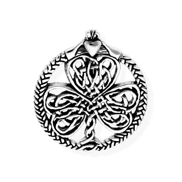 viTalisman Unisex Amulett Kettenanhänger keltisch Shamrock aus 925 Sterling Silber geschwärzt 36030