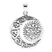 viTalisman Unisex Amulett Kettenanh&auml;nger keltisch Sonne Mond aus 925 Sterling Silber geschw&auml;rzt 36031