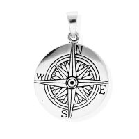 viTalisman Unisex Amulett Kettenanh&auml;nger symbolisch Kompass aus 925 Sterling Silber geschw&auml;rzt 36032