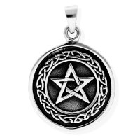 viTalisman Unisex Amulett Kettenanh&auml;nger symbolisch Pentagramm aus 925 Sterling Silber geschw&auml;rzt 36033