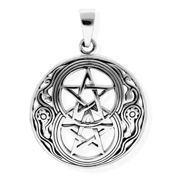 viTalisman Unisex Amulett Kettenanhänger symbolisch Pentagramm aus 925 Sterling Silber geschwärzt 36036
