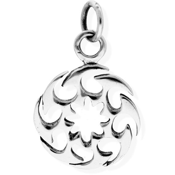 viTalisman Unisex Amulett Kettenanhänger symbolisch Sonnenrad aus 925 Sterling Silber geschwärzt 36040