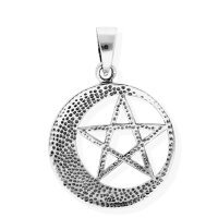 viTalisman Unisex Amulett Kettenanh&auml;nger symbolisch Pentakel aus 925 Sterling Silber geschw&auml;rzt 36041