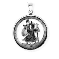 viTalisman Unisex Amulett Kettenanh&auml;nger christlich Christophorus aus 925 Sterling Silber geschw&auml;rzt 36043