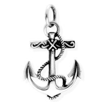 viTalisman Unisex Amulett Kettenanh&auml;nger maritim Anker aus 925 Sterling Silber geschw&auml;rzt 36054