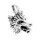 viTalisman Unisex Amulett Kettenanhänger nordisch Wolfskopf aus 925 Sterling Silber geschwärzt 36058