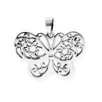 viTalisman Unisex Amulett Kettenanh&auml;nger symbolisch Schmetterling aus 925 Sterling Silber geschw&auml;rzt 36059