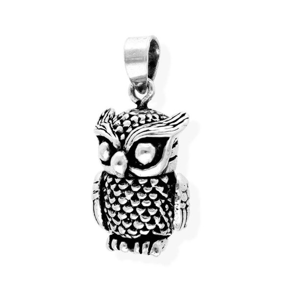 viTalisman Unisex Amulett Kettenanhänger animalisch Eule aus 925 Sterling Silber geschwärzt 36061