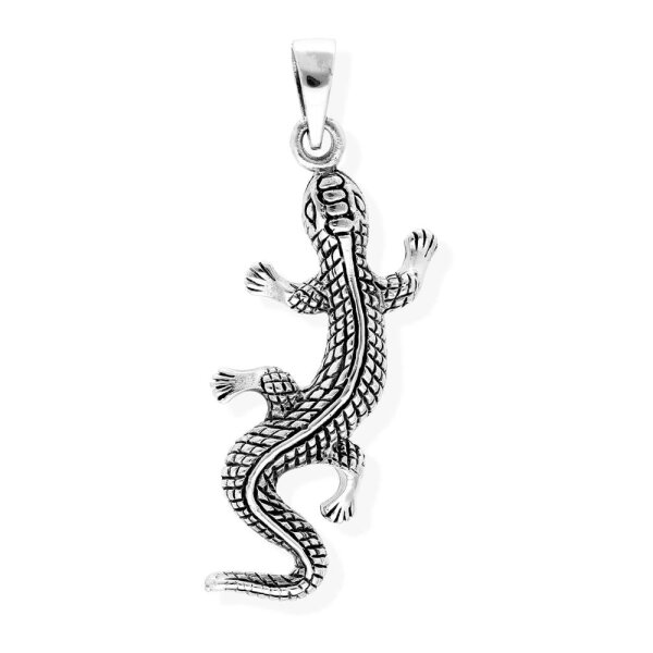viTalisman Unisex Amulett Kettenanhänger animalisch Gecko aus 925 Sterling Silber geschwärzt 36063