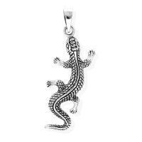 viTalisman Unisex Amulett Kettenanh&auml;nger animalisch Gecko aus 925 Sterling Silber geschw&auml;rzt 36063