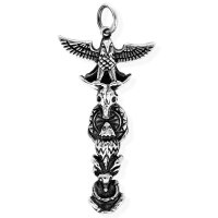 viTalisman Unisex Amulett Kettenanh&auml;nger indianisch Totem aus 925 Sterling Silber geschw&auml;rzt 36064