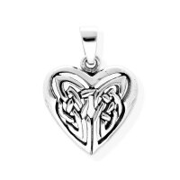 viTalisman Unisex Amulett Kettenanh&auml;nger symbolisch keltische Herz aus 925 Sterling Silber geschw&auml;rzt 36071