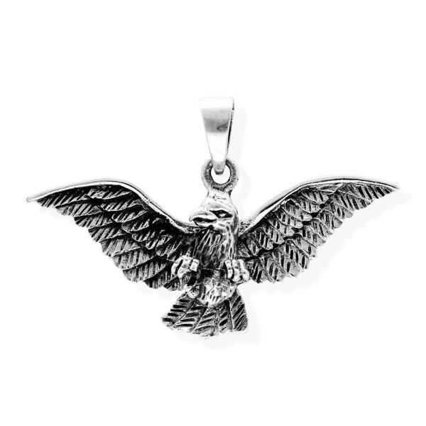 viTalisman Unisex Amulett Kettenanhänger animalisch Adler aus 925 Sterling Silber geschwärzt 36077
