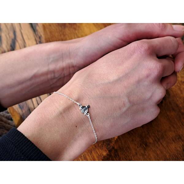Damen Armband 925 Sterling Silber Mit Bienen Charm & Zirkonia – Verstellbar (16,2+5 Cm), Hypoallergen, In Samtbeutel