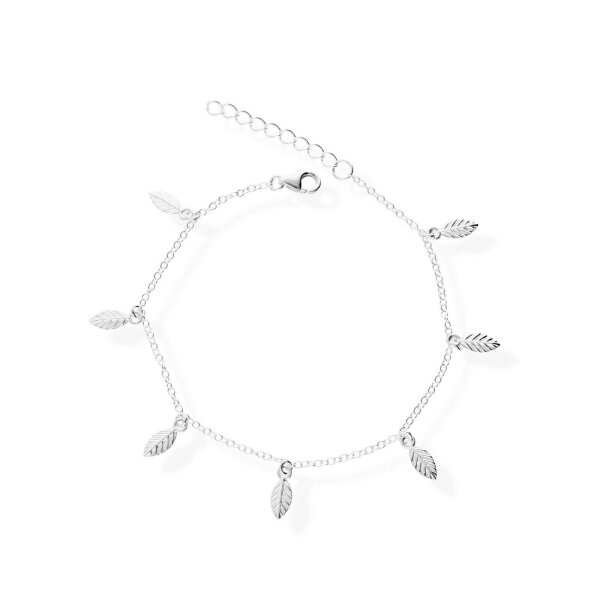 925 Silber Armkette florale Blätter Charm Damen-Armband Armkettchen-40