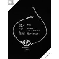 925 Silber Armkette keltisch Triskell Charm Damen Armband...