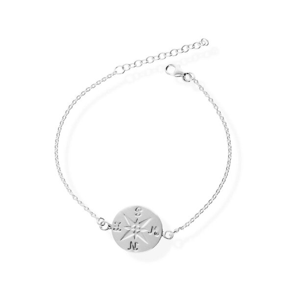 925 Silber Armkette Kompass Damen-Armband Armkettchen ak27