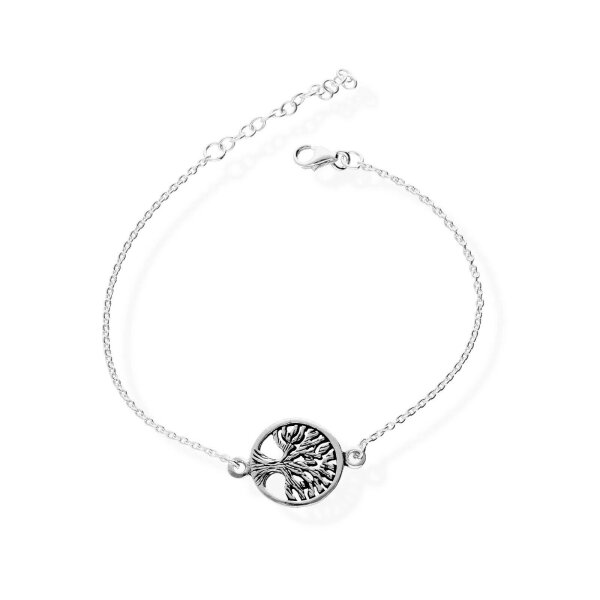 925 Silber Armkette Lebensbaum Weltenesche Charm Damen-Armband Armkettchen-18