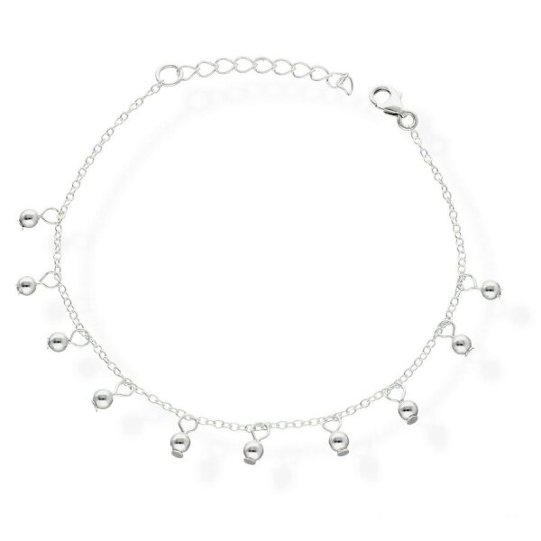 925 Silber Armkette Perlen Charm Damen-Armband Armkettchen-14