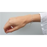 925 Silber Armkette zweireihig Kugelbeads Charm Damen-Armband Armkettchen ak01