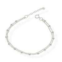 Armband Damen 925 Silber - zweireihig Silberperlen