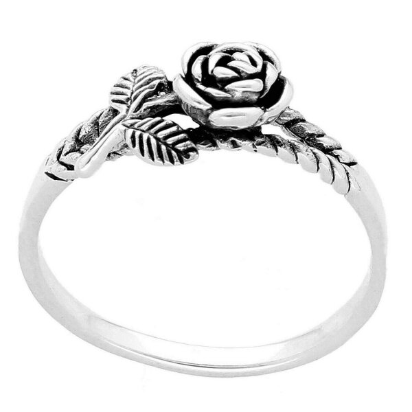 Rose Ring Silber 925 Damen floral Blume viTalisman